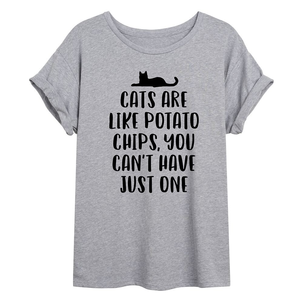 Футболка большого размера с рисунком Cats Like Potato Chips для юниоров Licensed Character, серый
Футболка большого размера с рисунком Cats Like Potato Chips для юниоров Licensed Character, серый
