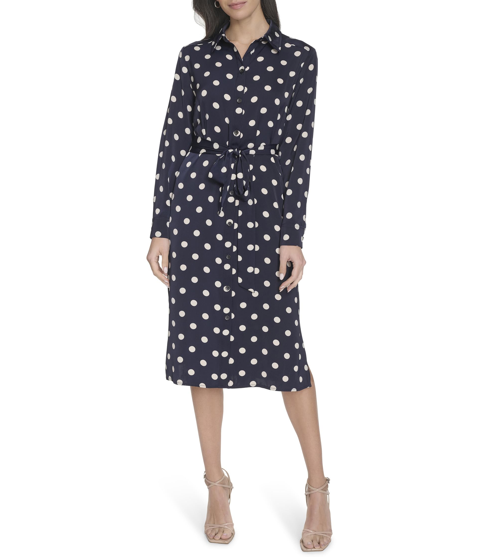Платье Calvin Klein Satin Polka Dot Shirt Dress, Indigo/Stony Beige
Платье Calvin Klein Satin Polka Dot Shirt Dress, Indigo/Stony Beige