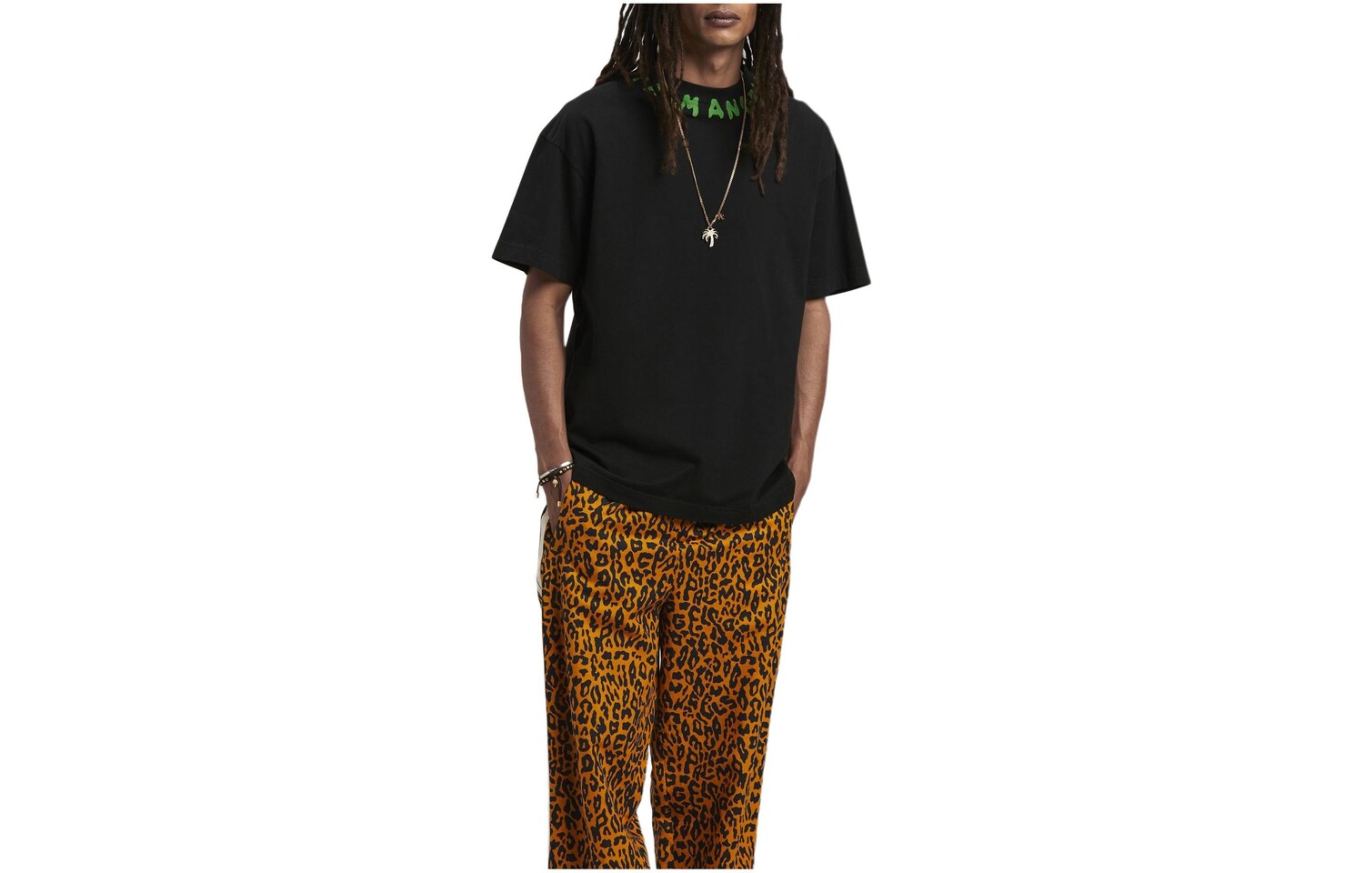 Футболка из хлопка с сезонным логотипом Palm Angels, черный
Футболка из хлопка с сезонным логотипом Palm Angels, черный