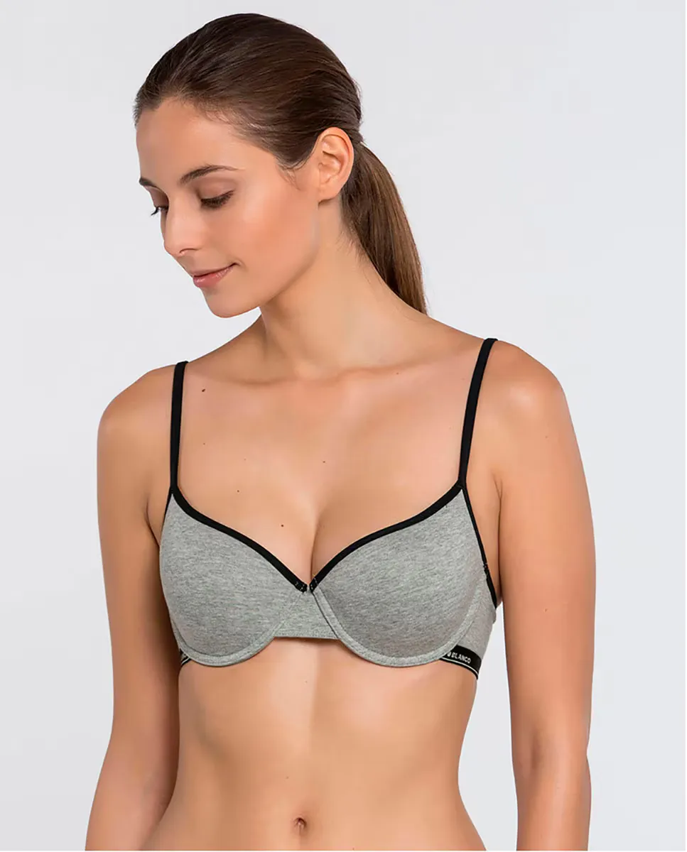 Базовый хлопковый бюстгальтер на косточках Punto Blanco, серый
Базовый хлопковый бюстгальтер на косточках Punto Blanco, серый