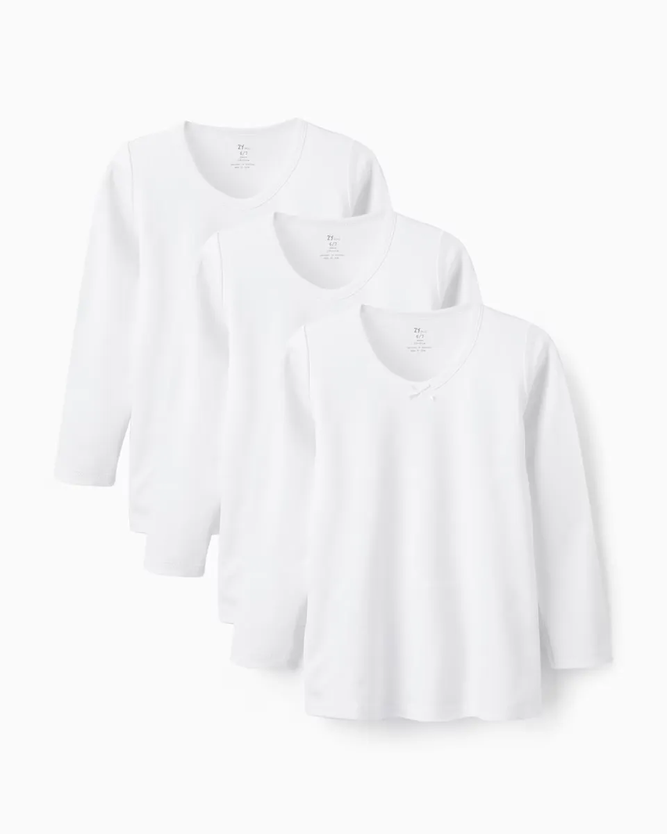 Упаковка из 3 маек для девочек из 100% хлопка с длинными рукавами Zippy, белый
Упаковка из 3 маек для девочек из 100% хлопка с длинными рукавами Zippy, белый