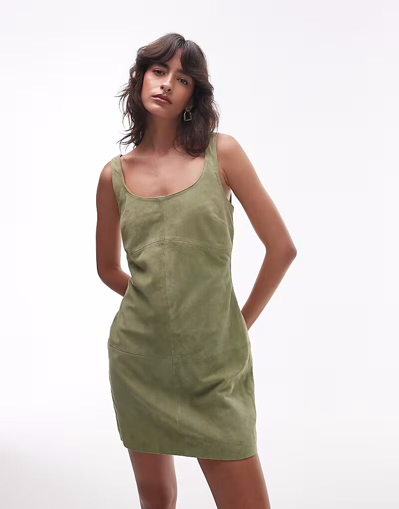 Мини-платье Topshop из натуральной замши со швами пастельно-оливкового цвета
Мини-платье Topshop из натуральной замши со швами пастельно-оливкового цвета