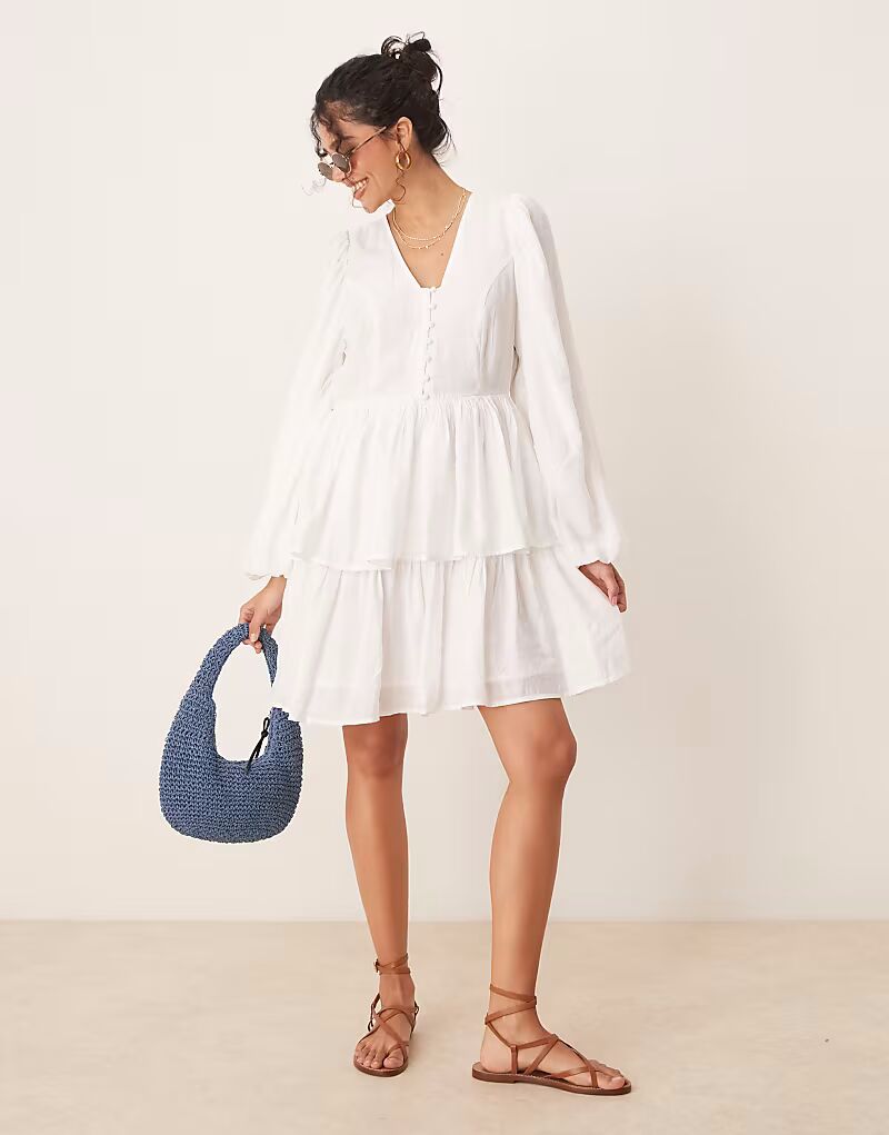 Мини-платье YAS с пышными рукавами и пуговицами спереди в стиле бохо белого цвета
Мини-платье YAS с пышными рукавами и пуговицами спереди в стиле бохо белого цвета