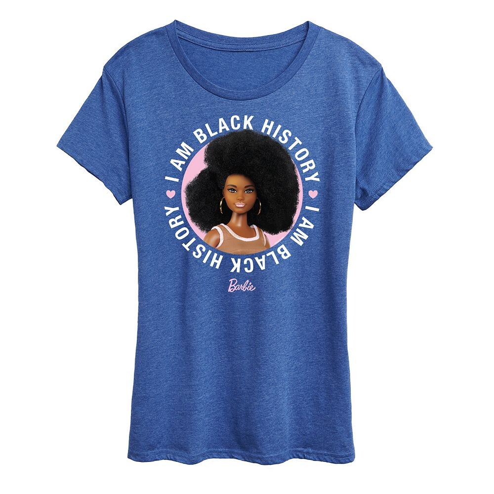 Женская футболка с рисунком Barbie I Am Black History, цвет Heather Royal Blue
Женская футболка с рисунком Barbie I Am Black History, цвет Heather Royal Blue