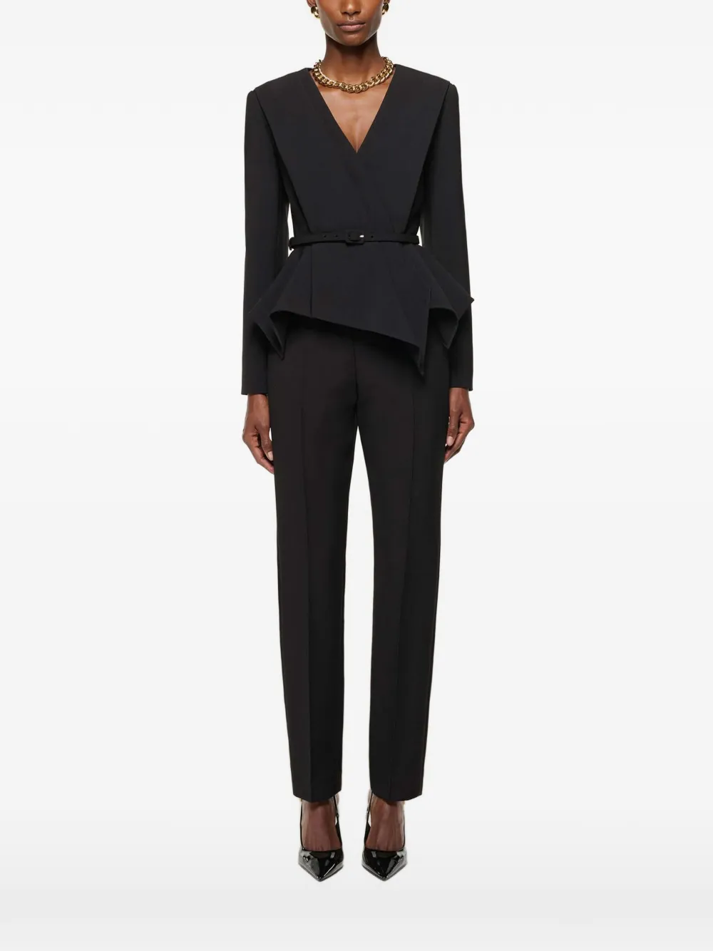 Асимметричный жакет с баской Roland Mouret, черный
Асимметричный жакет с баской Roland Mouret, черный