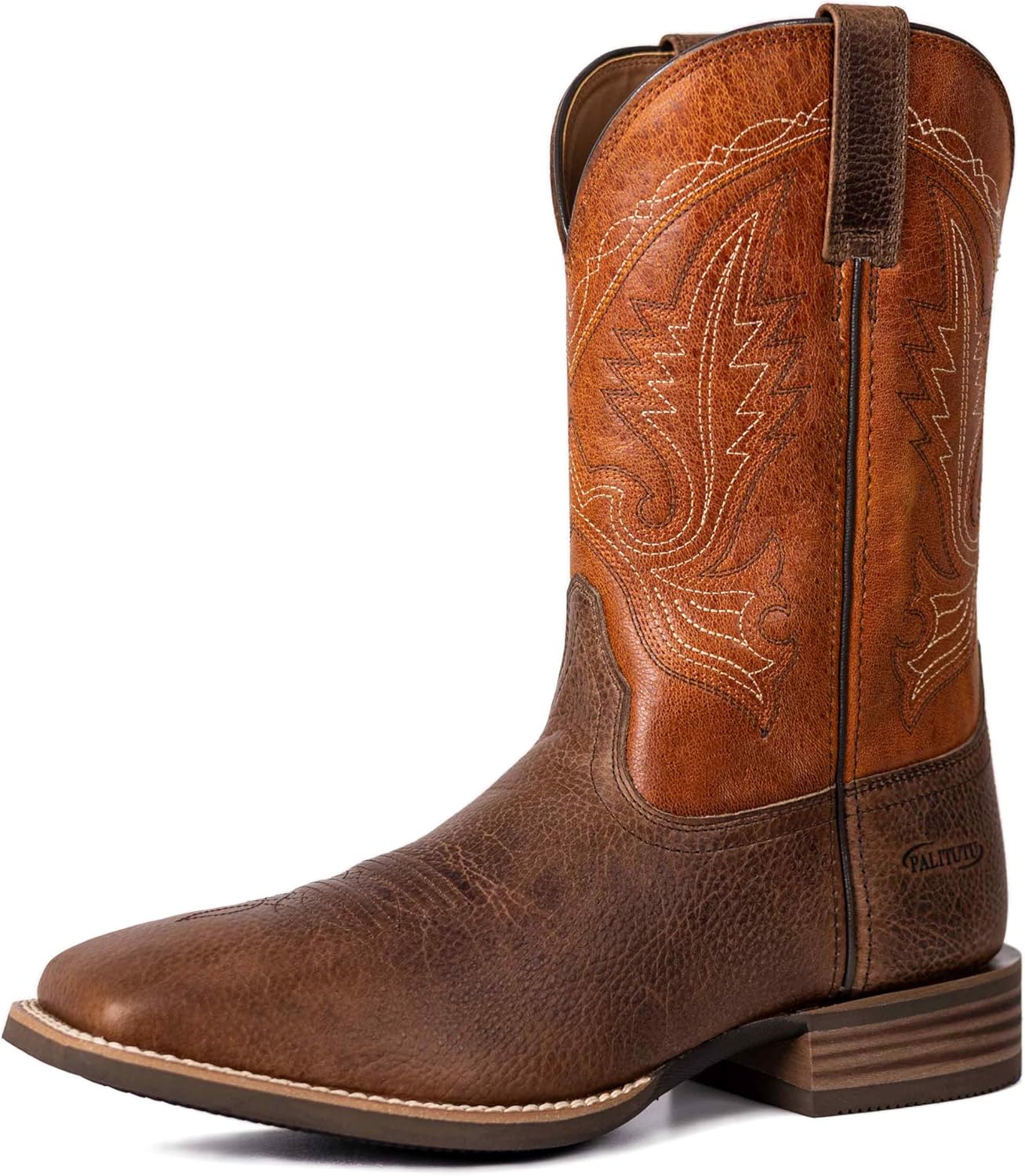 Мужские вестерн-сапоги Palitutu, модные с вышивкой, из цельной кожи, с квадратным носком, на 4-слойной композитной подошве, противоскользящие сапоги для работы и верховой езды, коричневый
Мужские вестерн-сапоги Palitutu, модные с вышивкой, из цельной кожи, с квадратным носком, на 4-слойной композитной подошве, противоскользящие сапоги для работы и верховой езды, коричневый