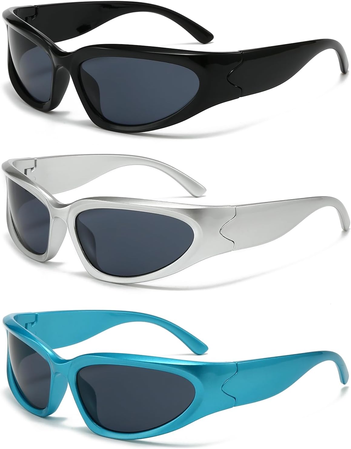 SOAR&EAGLE Y2K 3Pack Поляризованные солнцезащитные очки с обтекаемой формой для мужчин и женщин Модные спортивные солнцезащитные очки SOAR&EAGLE, Silver Framed Gray Flakes, Black Framed Gray Flakes,blue Frame Gray Sheet
SOAR&EAGLE Y2K 3Pack Поляризованные солнцезащитные очки с обтекаемой формой для мужчин и женщин Модные спортивные солнцезащитные очки SOAR&EAGLE, Silver Framed Gray Flakes, Black Framed Gray Flakes,blue Frame Gray Sheet