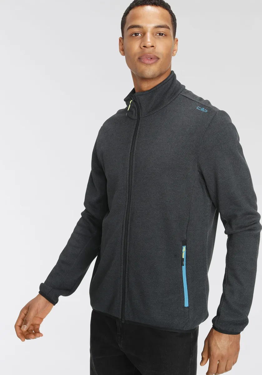 Куртка трикотажная флисовая CMP, без капюшона, черный 
Куртка трикотажная флисовая CMP, без капюшона, черный