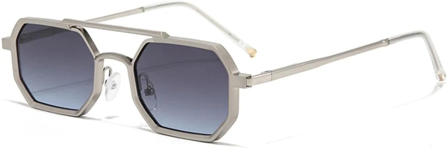 Мужские солнцезащитные очки в стиле ретро с двойной перемычкой, многоугольные, маленькие, с прозрачными линзами с градиентом цвета "океан", женские очки в металлической оправе TVTBBVV, Silver Gray Blue
Мужские солнцезащитные очки в стиле ретро с двойной перемычкой, многоугольные, маленькие, с прозрачными линзами с градиентом цвета "океан", женские очки в металлической оправе TVTBBVV, Silver Gray Blue