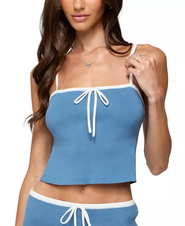 Топ Pheobe из контрастной вязки Edikted, синий
Топ Pheobe из контрастной вязки Edikted, синий