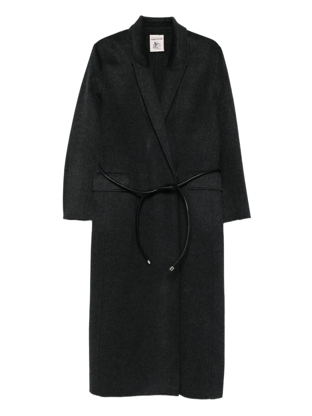 Пальто с поясом Semicouture, серый 
Пальто с поясом Semicouture, серый