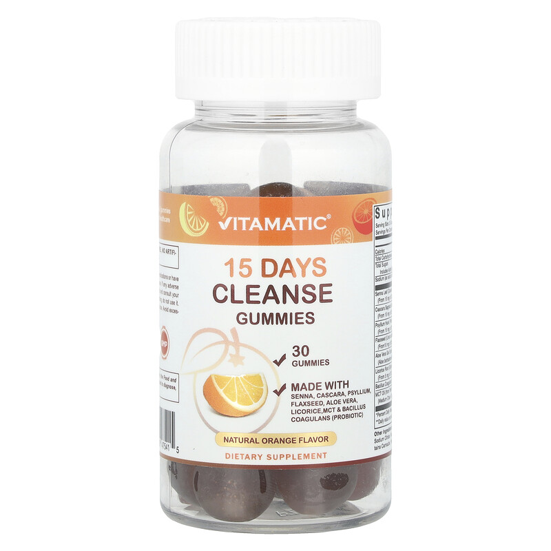 Vitamatic, 15 Days Cleanse, жевательные мармеладки, натуральный апельсин, 30 жевательных таблеток
Vitamatic, 15 Days Cleanse, жевательные мармеладки, натуральный апельсин, 30 жевательных таблеток