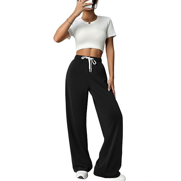 Женские спортивные брюки с эластичной талией и прямыми широкими штанинами Clearflower, Black
Женские спортивные брюки с эластичной талией и прямыми широкими штанинами Clearflower, Black