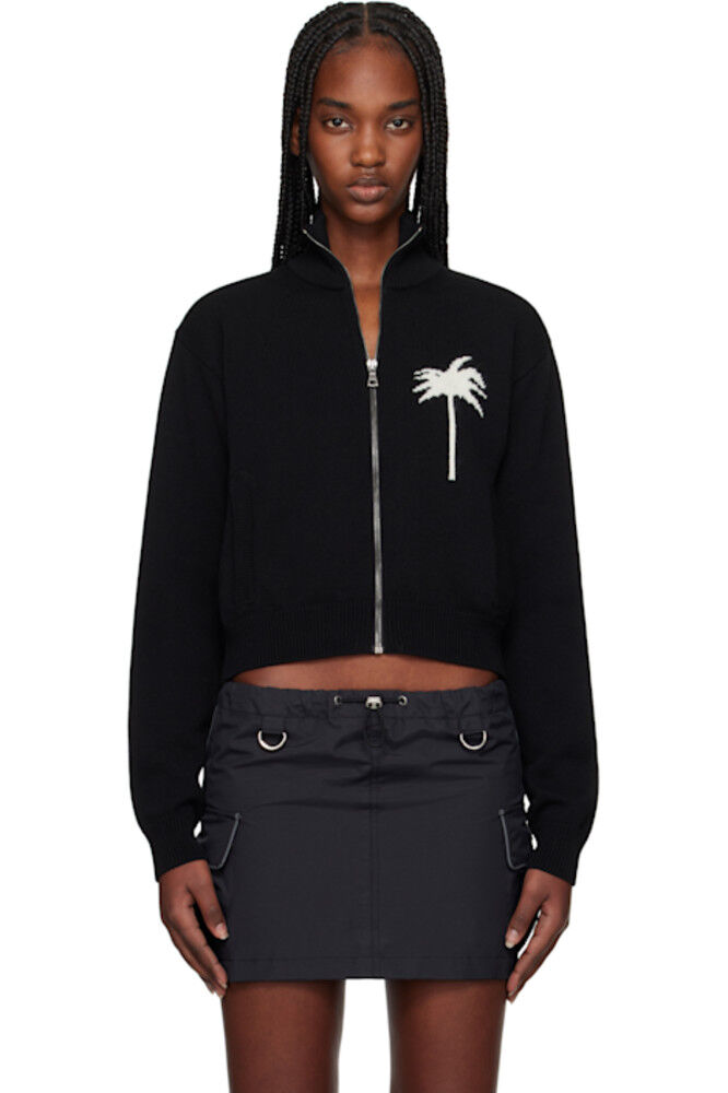 Черная трикотажная спортивная толстовка с инкрустацией из пальмового листа Palm Angels
Черная трикотажная спортивная толстовка с инкрустацией из пальмового листа Palm Angels