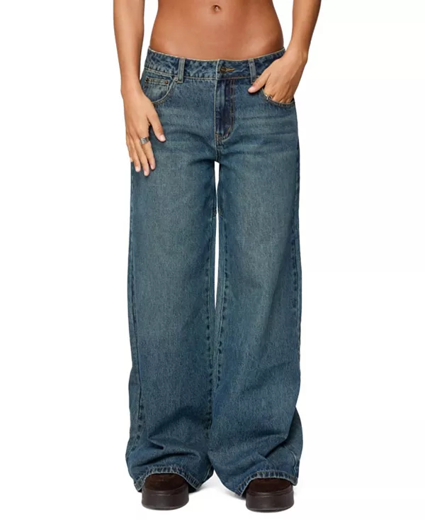 Свободные джинсы с низкой посадкой, синего цвета с эффектом потертости. Edikted, синий
Свободные джинсы с низкой посадкой, синего цвета с эффектом потертости. Edikted, синий