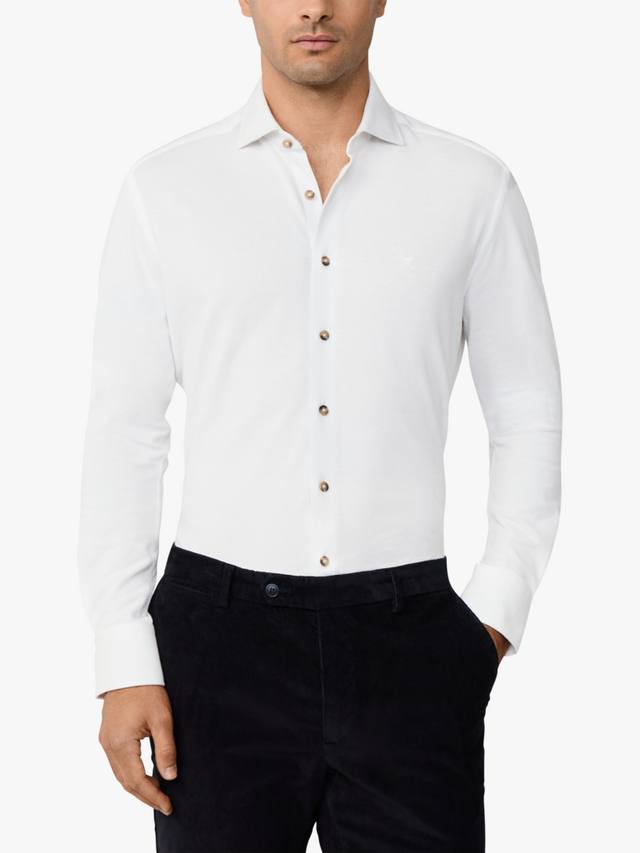 Хлопковая классическая рубашка с длинными рукавами Hackett London, Optic White
Хлопковая классическая рубашка с длинными рукавами Hackett London, Optic White