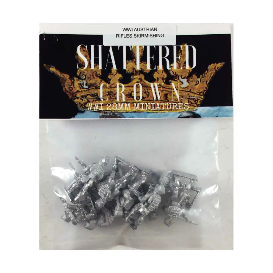 Австрийские стрелковые перестрелки, WWI Shattered Crown Miniatures - Austrian (28mm)
Австрийские стрелковые перестрелки, WWI Shattered Crown Miniatures - Austrian (28mm)