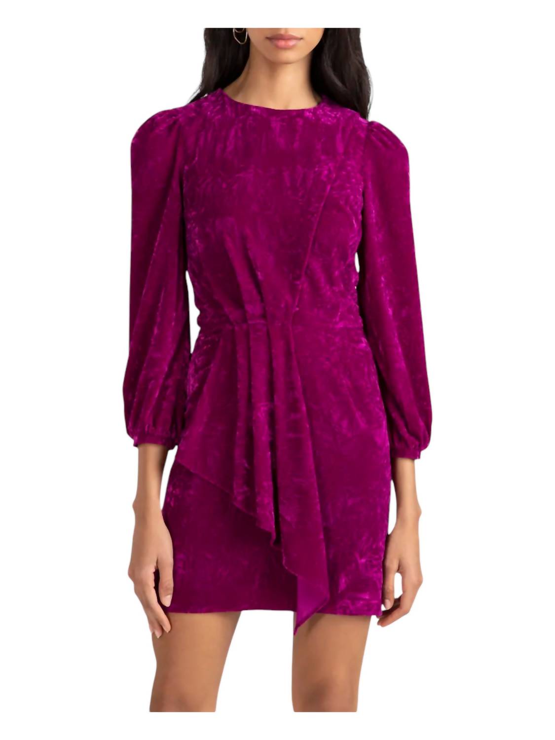 Dakota Draped Velvet Mini Dress In Magenta Shoshanna, Magenta
Dakota Draped Velvet Mini Dress In Magenta Shoshanna, Magenta