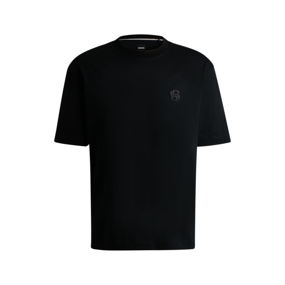 Футболка из мерсеризованного хлопка с монограммой Double B BOSS, черный
Футболка из мерсеризованного хлопка с монограммой Double B BOSS, черный