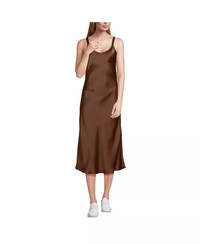 Женское атласное платье-комбинация Lands' End, коричневый
Женское атласное платье-комбинация Lands' End, коричневый