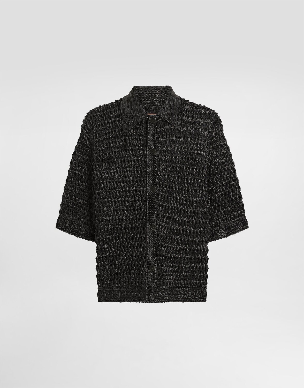 Рубашка из вискозы, связанная крючком под рафию Dolce & Gabbana, черный
Рубашка из вискозы, связанная крючком под рафию Dolce & Gabbana, черный