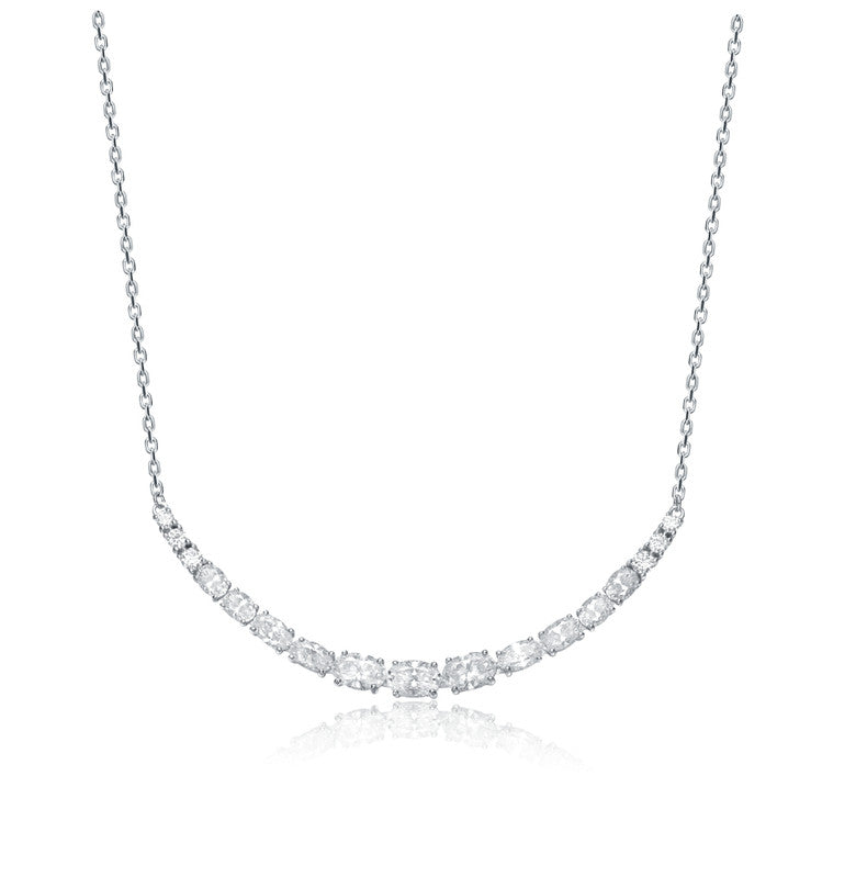 Ожерелье из стерлингового серебра с покрытием из белого золота и выращенным в лаборатории муассанитом 1,96 карата в форме изогнутой планки Stella Valentino, серебряный
Ожерелье из стерлингового серебра с покрытием из белого золота и выращенным в лаборатории муассанитом 1,96 карата в форме изогнутой планки Stella Valentino, серебряный