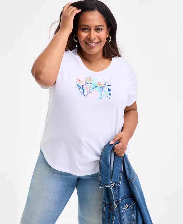 Футболка с принтом и круглым вырезом больших размеров Style & Co, белый
Футболка с принтом и круглым вырезом больших размеров Style & Co, белый