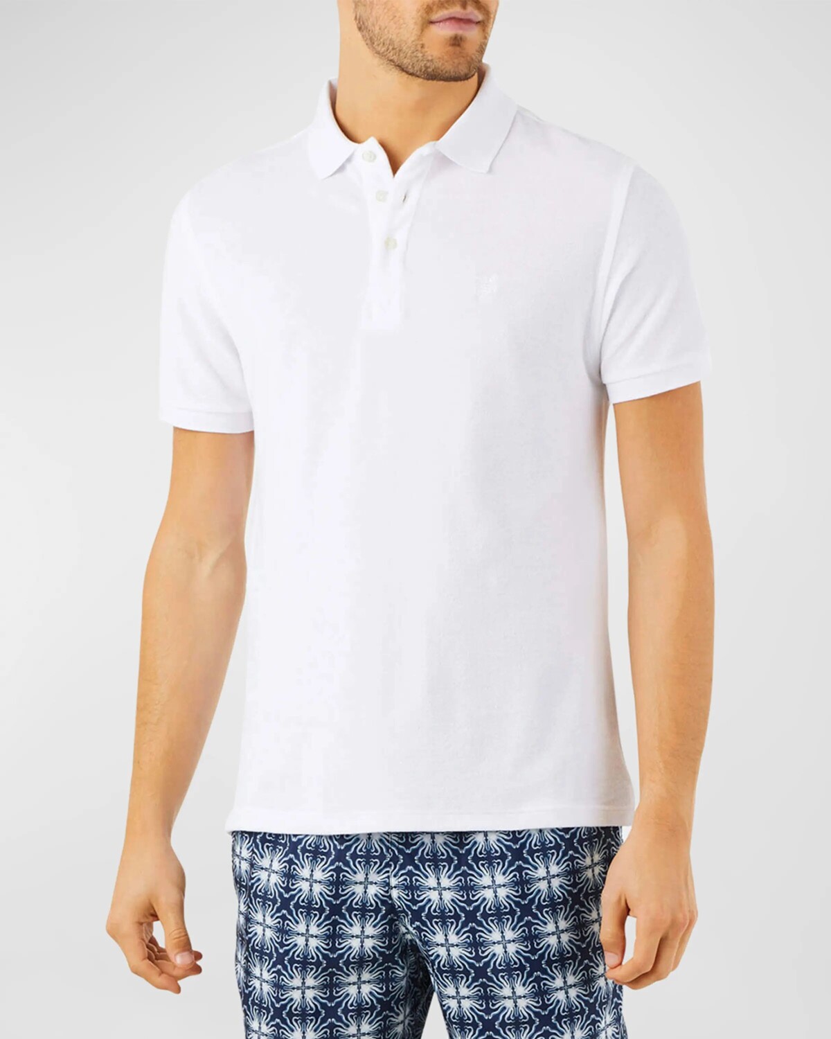 Мужская однотонная махровая рубашка-поло Vilebrequin, цвет White
Мужская однотонная махровая рубашка-поло Vilebrequin, цвет White