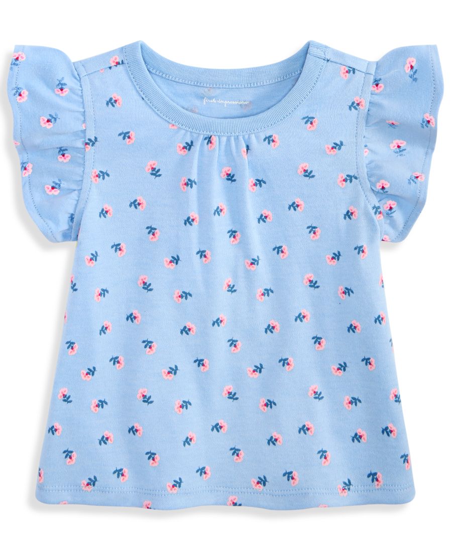 Детская футболка для девочек с рукавами-крылышками, размеры 3-24 месяца, с цветочным принтом First Impressions, Blue Whisper
Детская футболка для девочек с рукавами-крылышками, размеры 3-24 месяца, с цветочным принтом First Impressions, Blue Whisper