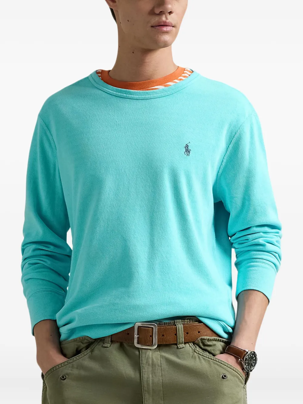 Хлопковая толстовка с вышитым логотипом POLO RALPH LAUREN, синий
Хлопковая толстовка с вышитым логотипом POLO RALPH LAUREN, синий