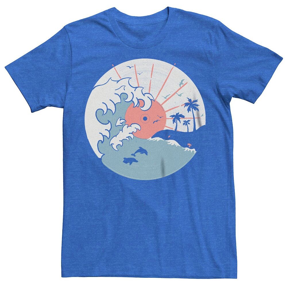 Мужская виниловая футболка с рисунком The Great Wave Record LP Licensed Character, цвет Royal Heather 
Мужская виниловая футболка с рисунком The Great Wave Record LP Licensed Character, цвет Royal Heather