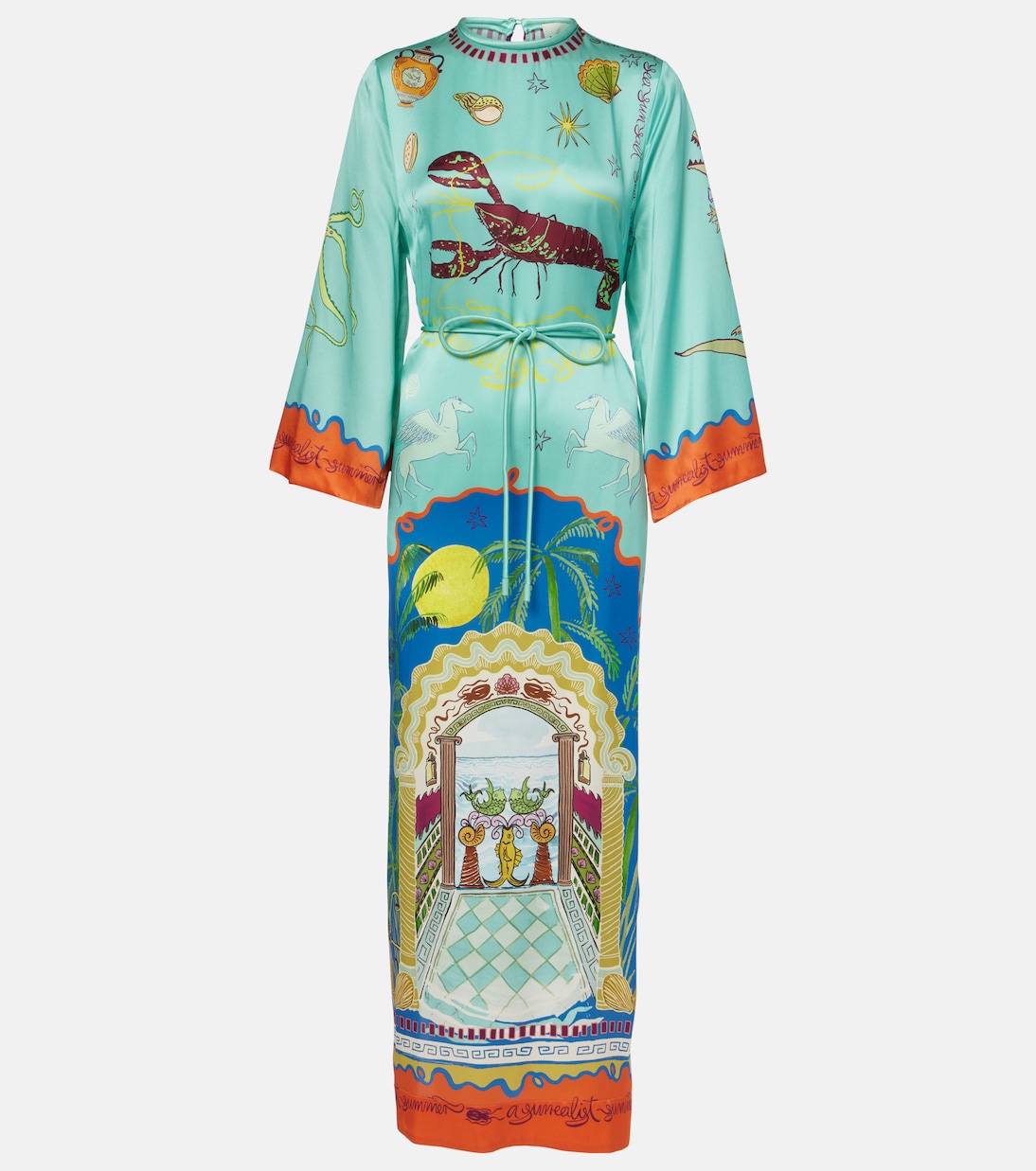 Сюрреалистическое шелковое платье-миди Alémais, разноцветный
Сюрреалистическое шелковое платье-миди Alémais, разноцветный