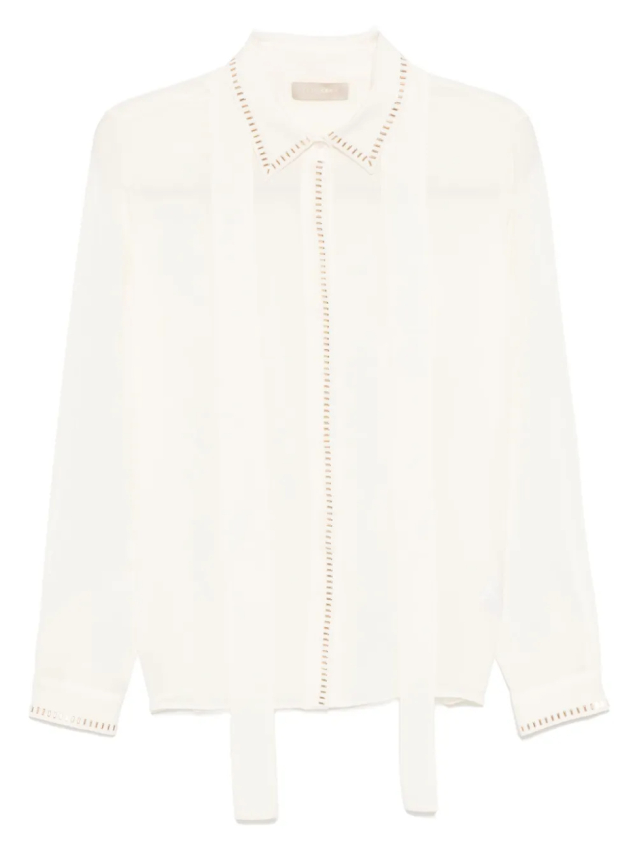 Шелковая рубашка, украшенная заклепками Elie Saab, белый
Шелковая рубашка, украшенная заклепками Elie Saab, белый