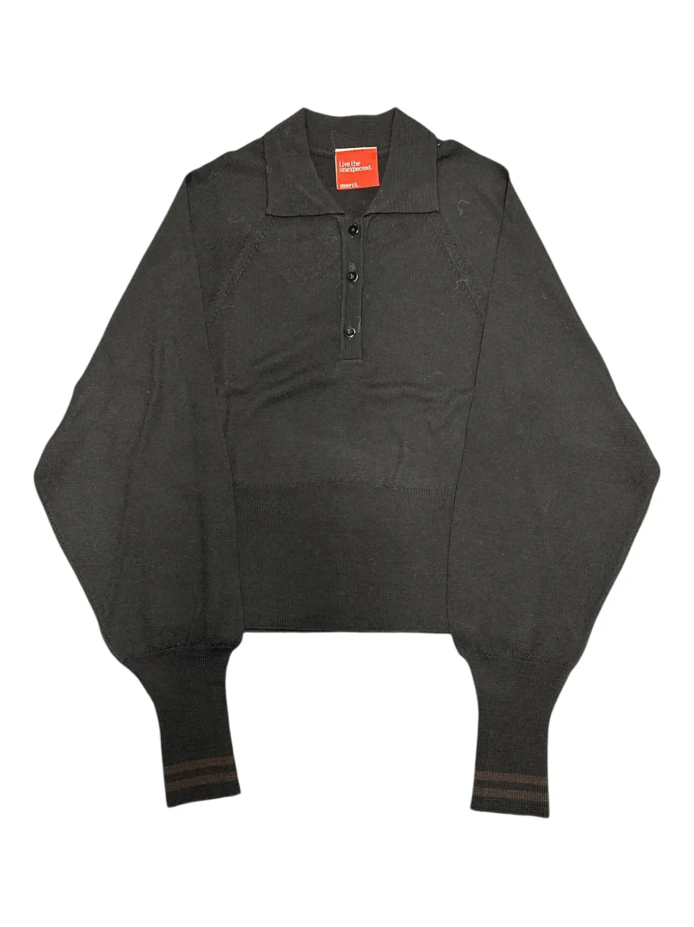 Поло на пуговицах Merci, черный
Поло на пуговицах Merci, черный