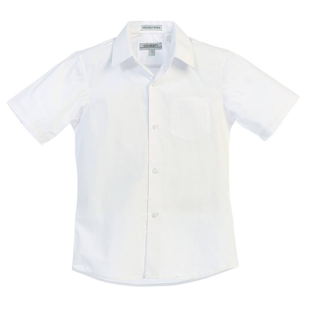 Однотонная классическая рубашка Gioberti для мальчиков с короткими рукавами, белый
Однотонная классическая рубашка Gioberti для мальчиков с короткими рукавами, белый