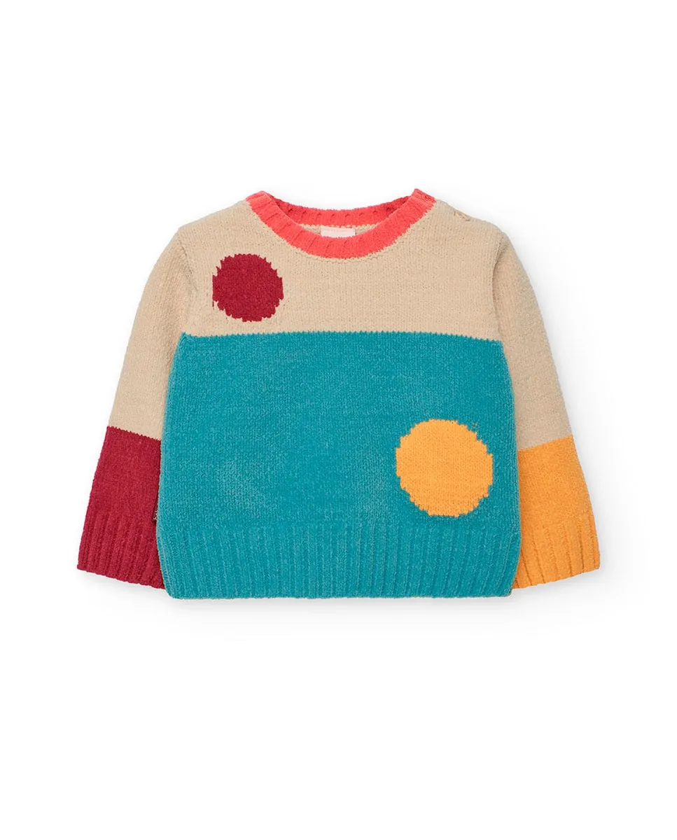 Детский джемпер с гороховым принтом и круглым вырезом Boboli, синий
Детский джемпер с гороховым принтом и круглым вырезом Boboli, синий