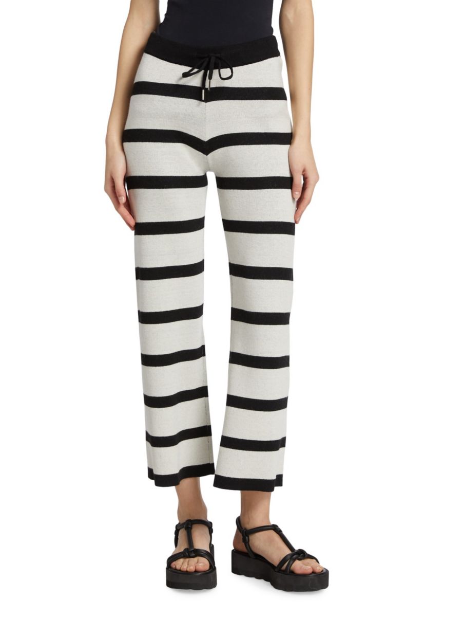 Трикотажные брюки с широкими штанинами в стиле колорблок Saks Fifth Avenue, цвет Dark Linen Black 
Трикотажные брюки с широкими штанинами в стиле колорблок Saks Fifth Avenue, цвет Dark Linen Black