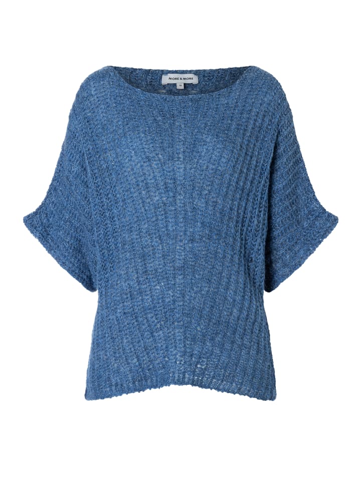 легкий трикотажный свитер с короткими рукавами в рубчик цвета голубое облако More & More
легкий трикотажный свитер с короткими рукавами в рубчик цвета голубое облако More & More
