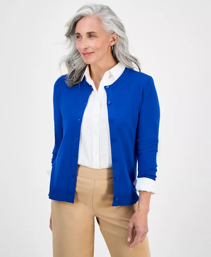 Женский кардиган на пуговицах, Regular & Petite Style & Co, синий
Женский кардиган на пуговицах, Regular & Petite Style & Co, синий
