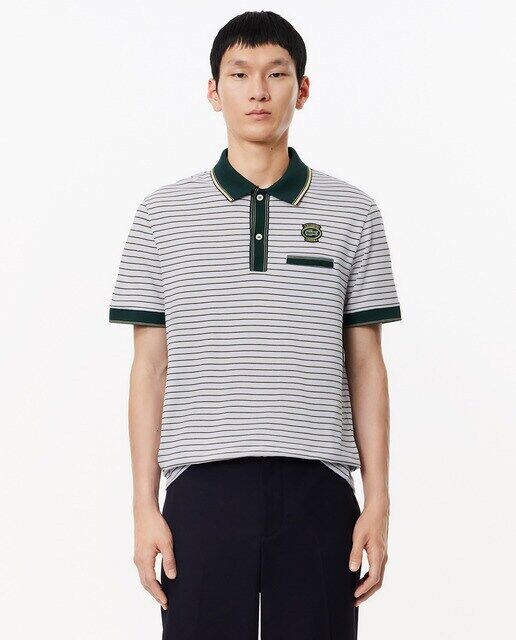 Поло из хлопкового пике в полоску Heritage со значком Lacoste, светло-синий
Поло из хлопкового пике в полоску Heritage со значком Lacoste, светло-синий