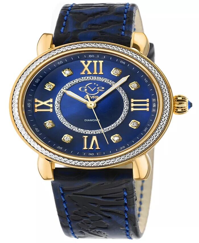 Женские кожаные часы цвета марсала, 37 мм GV2 by Gevril, синий
Женские кожаные часы цвета марсала, 37 мм GV2 by Gevril, синий