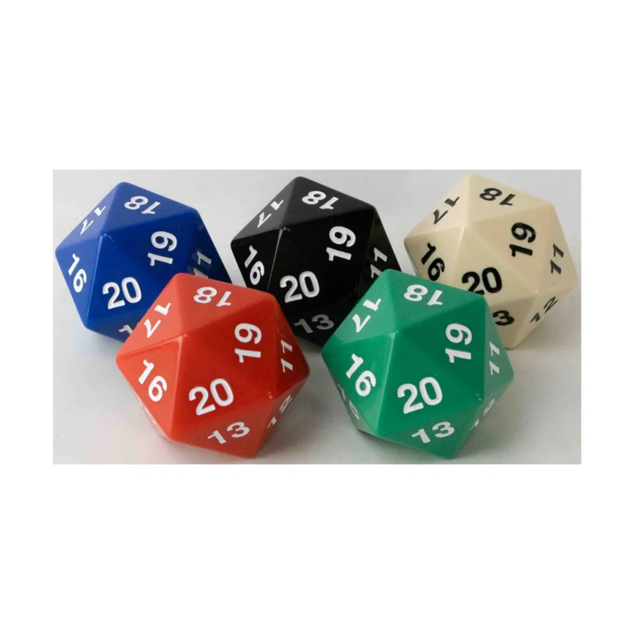 d20 55мм - Ассорти (Спиндаун) (5), Dice - Jumbo Opaque (Koplow)
d20 55мм - Ассорти (Спиндаун) (5), Dice - Jumbo Opaque (Koplow)