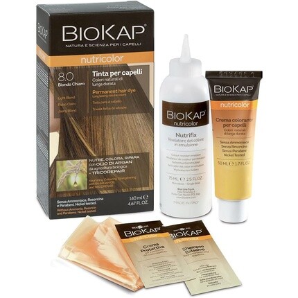 Краска для волос Biokap Nutricolor 8.0 Светлый блондин 140мл, Bios Line
Краска для волос Biokap Nutricolor 8.0 Светлый блондин 140мл, Bios Line