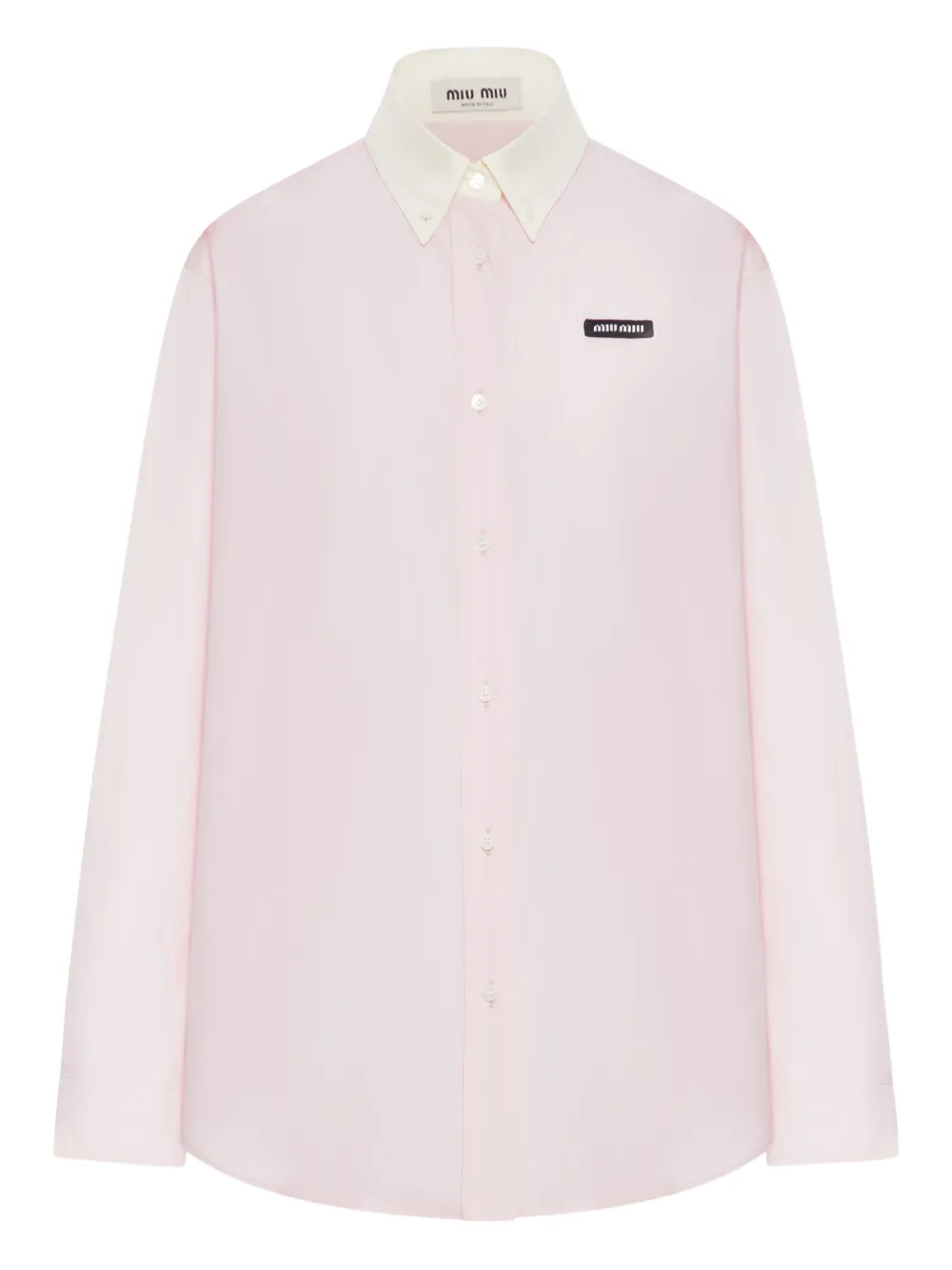 Рубашка из хлопка с воротником Miu Miu, розовый
Рубашка из хлопка с воротником Miu Miu, розовый