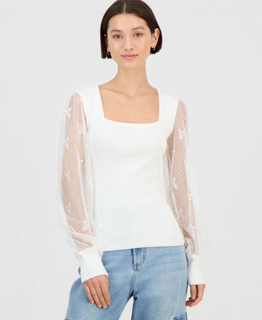 Детский топ с квадратным вырезом, бантом и сетчатыми рукавами Madden Girl, Egret
Детский топ с квадратным вырезом, бантом и сетчатыми рукавами Madden Girl, Egret