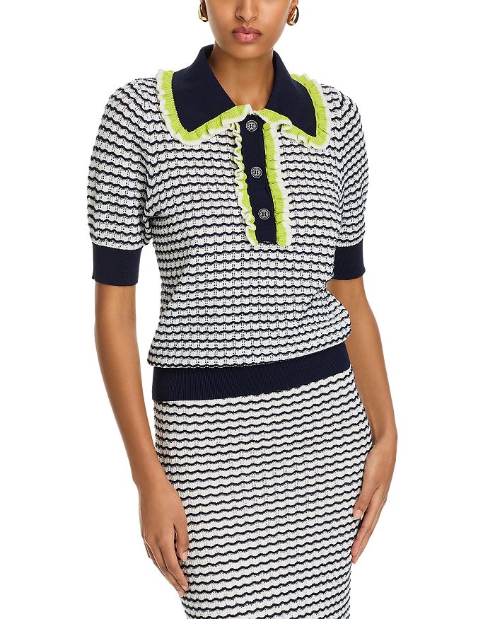 Поло с рюшами Essentiel Antwerp, синий
Поло с рюшами Essentiel Antwerp, синий