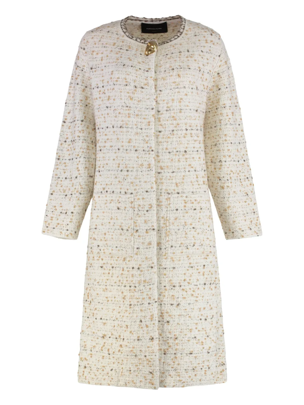 Пальто из твида с пуговицами Fabiana Filippi, нейтральный
Пальто из твида с пуговицами Fabiana Filippi, нейтральный