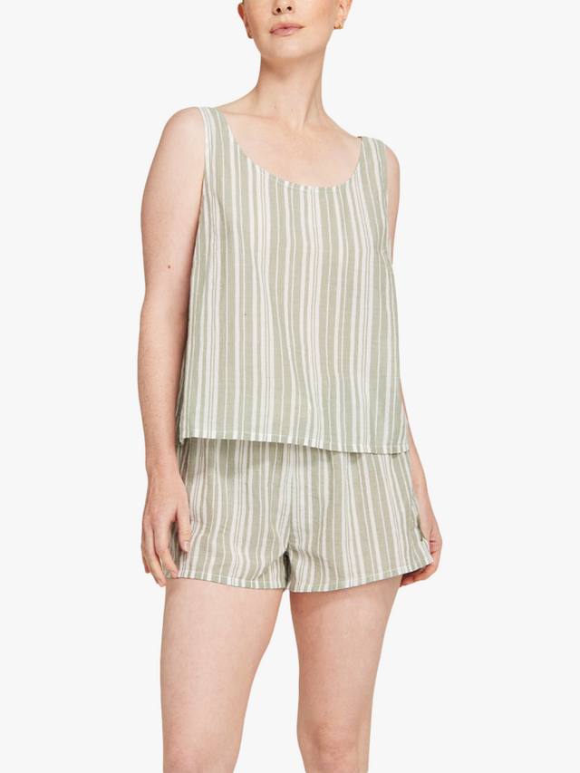 Ночная майка-топ с круглым вырезом для пижамы Nudea, Sage Stripe
Ночная майка-топ с круглым вырезом для пижамы Nudea, Sage Stripe