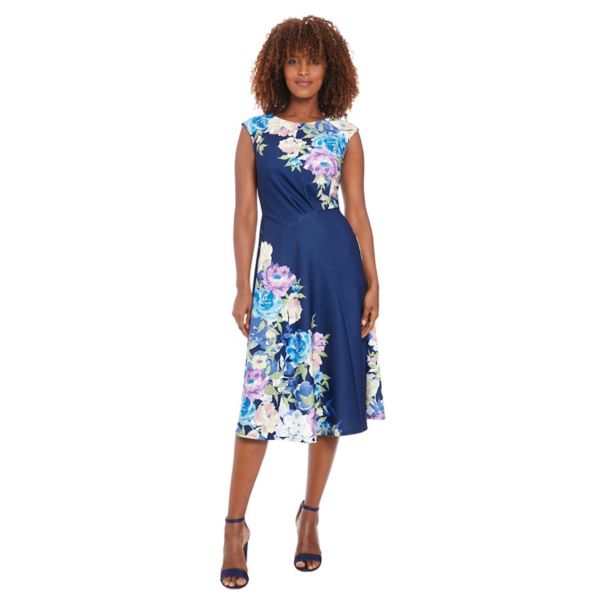 Женское платье с цветочным принтом, асимметричным швом на талии, облегающее и расклешенное London Times, цвет navy blush
Женское платье с цветочным принтом, асимметричным швом на талии, облегающее и расклешенное London Times, цвет navy blush
