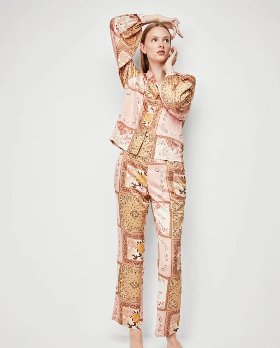 Длинные женские пижамные брюки из атласной ткани Gisela, мультиколор
Длинные женские пижамные брюки из атласной ткани Gisela, мультиколор